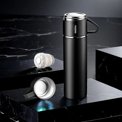Set Termo Para Agua Caliente/fría + 3 Tazas 500 Ml Cafe Mate