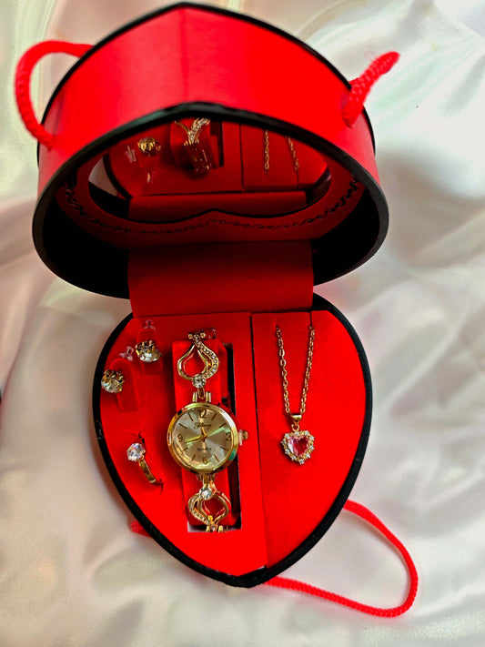 Cofre corazón de joyas mágicas