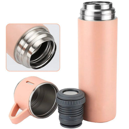 Set Termo Para Agua Caliente/fría + 3 Tazas 500 Ml Cafe Mate