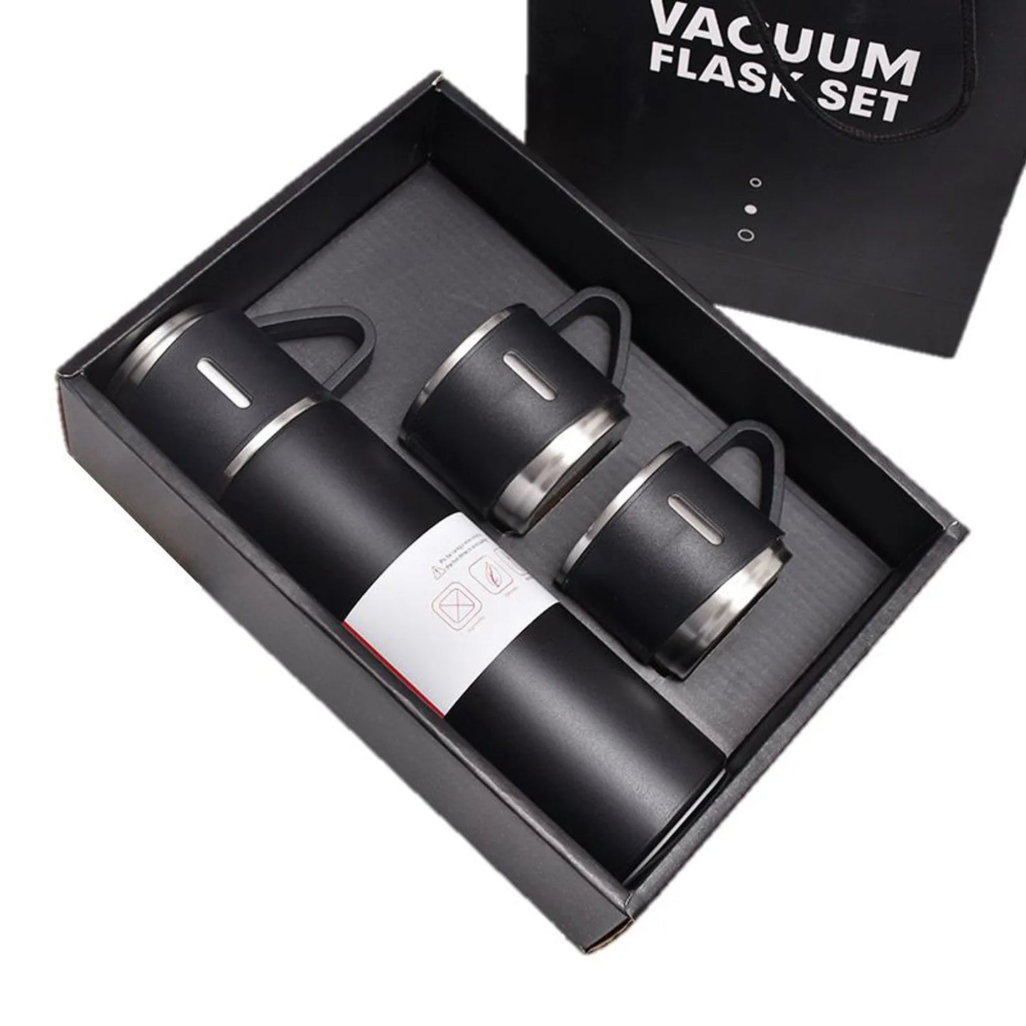 Set Termo Para Agua Caliente/fría + 3 Tazas 500 Ml Cafe Mate